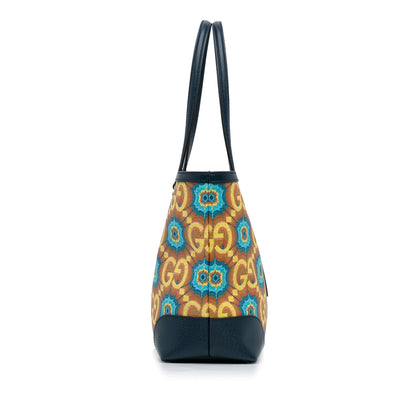 Blue Gucci Medium GG Supreme Kaleidoscope 100 Ophidia Tote