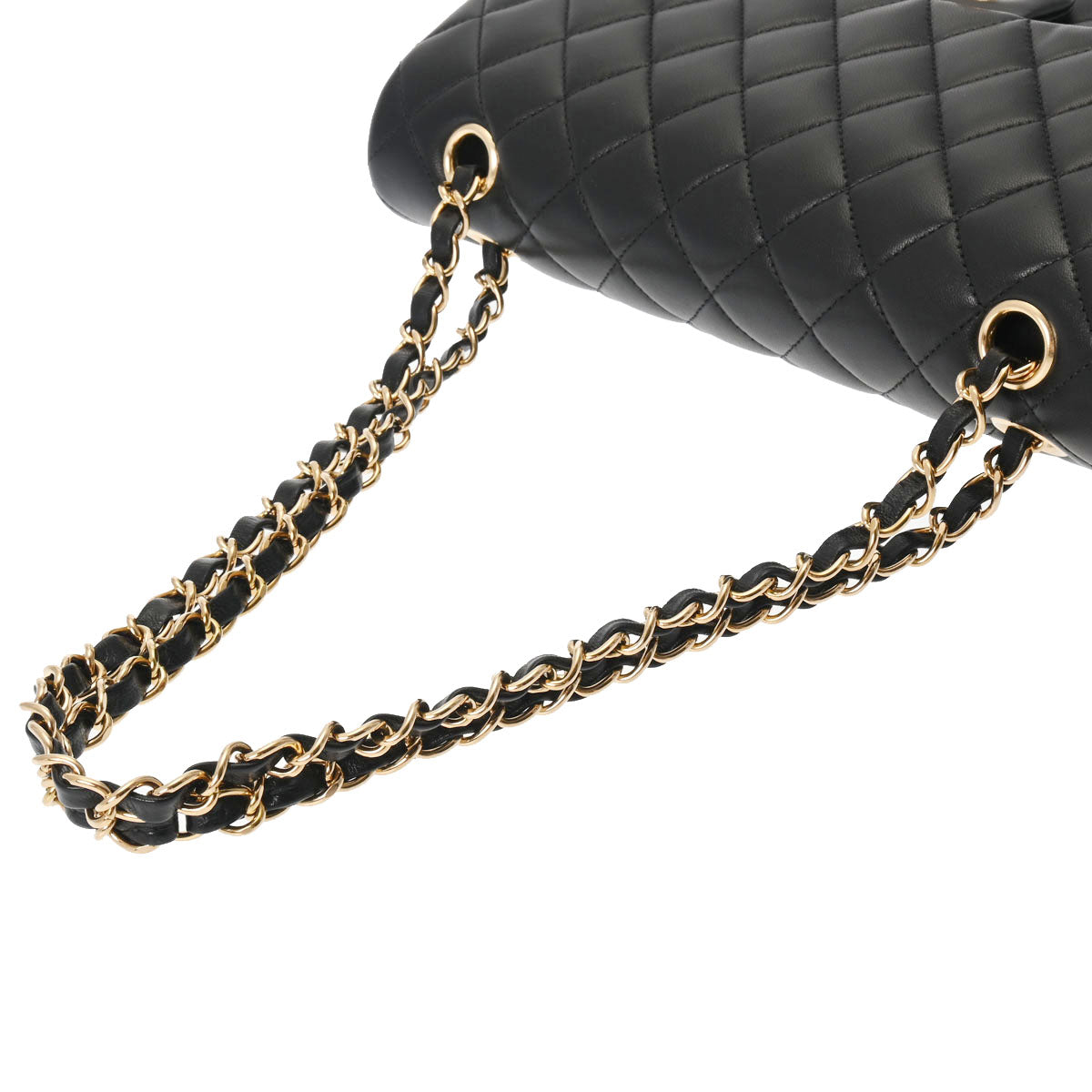 CHANEL Chanel Mattress W Flap Chain Shelter 25cm Black Gold Tools A01112 Lady Ramskin Shelter Bag Unused