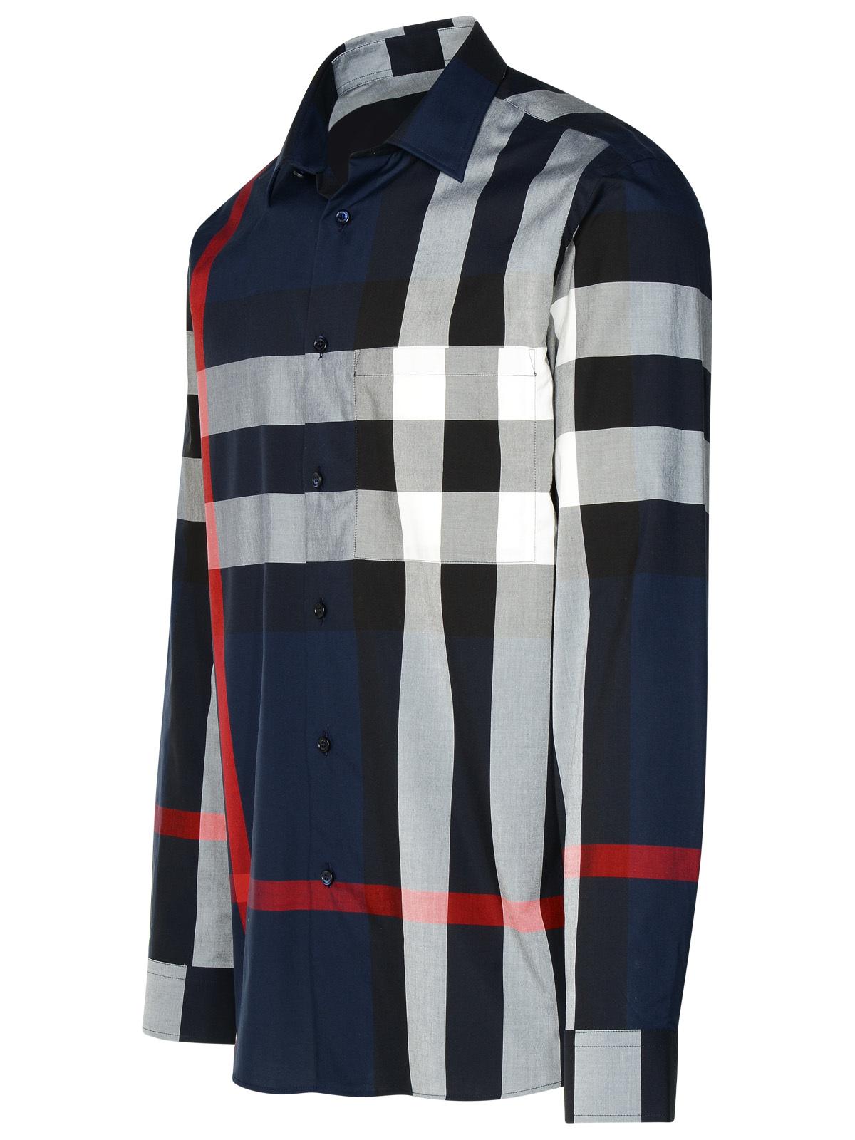 Burberry Navy Cotton Shirt Man