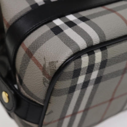 BURBERRYSs Nova Check Clutch Bag PVC Gray Auth 77007