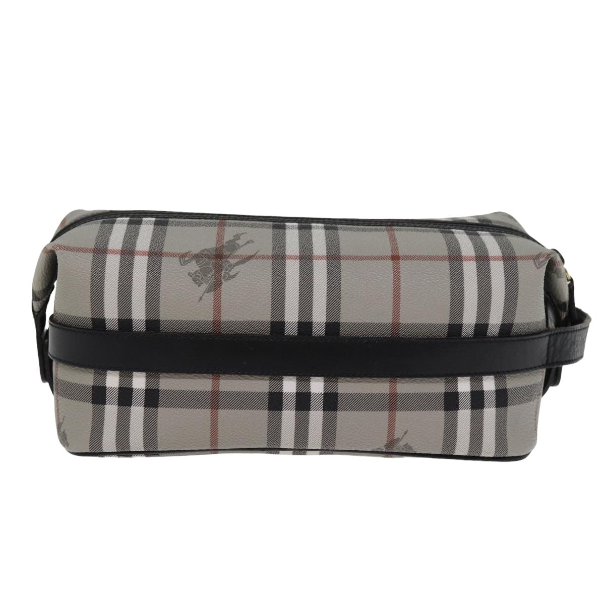 BURBERRYSs Nova Check Clutch Bag PVC Gray Auth 77007