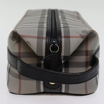 BURBERRYSs Nova Check Clutch Bag PVC Gray Auth 77007