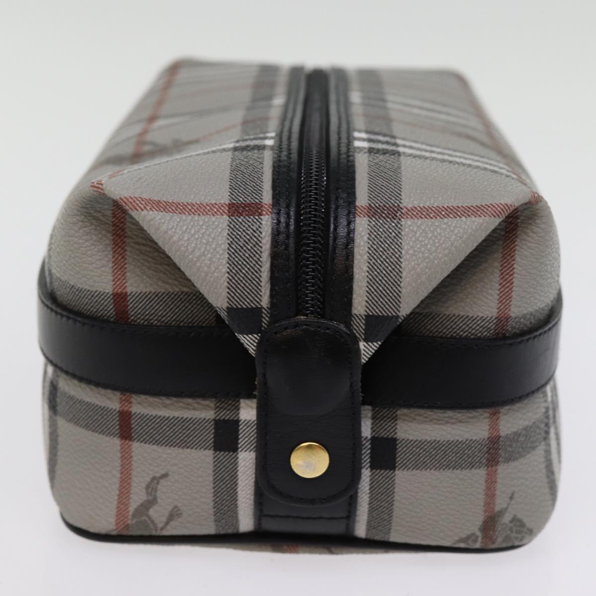 BURBERRYSs Nova Check Clutch Bag PVC Gray Auth 77007