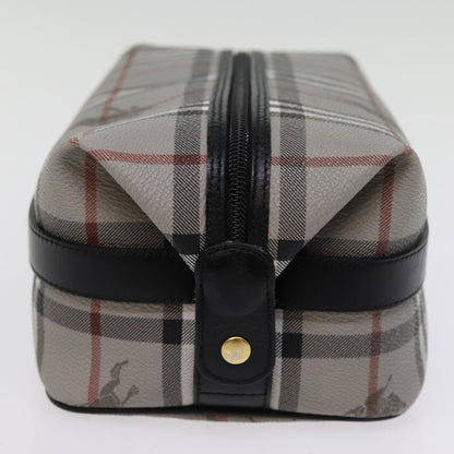 BURBERRYSs Nova Check Clutch Bag PVC Gray Auth 77007