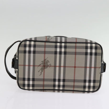 BURBERRYSs Nova Check Clutch Bag PVC Gray Auth 77007