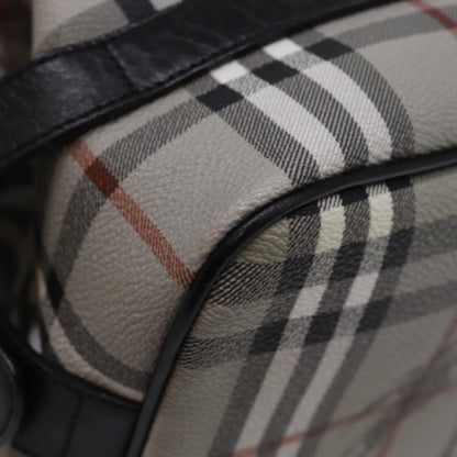 BURBERRYSs Nova Check Clutch Bag PVC Gray Auth 77007