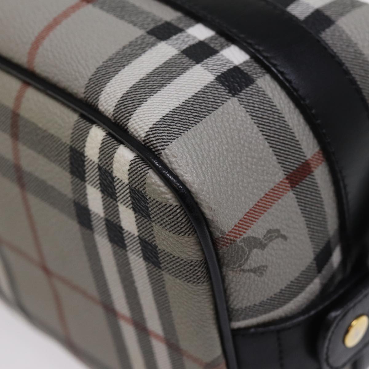 BURBERRYSs Nova Check Clutch Bag PVC Gray Auth 77007