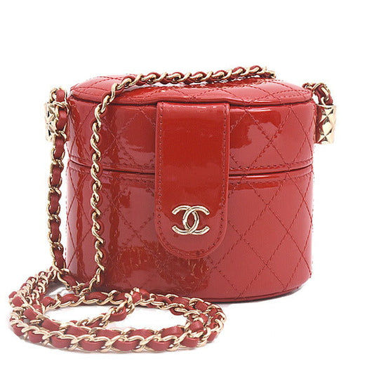 Chanel Patent Leather Matelassé Mini Chain Vanity Shoulder Bag AP1573