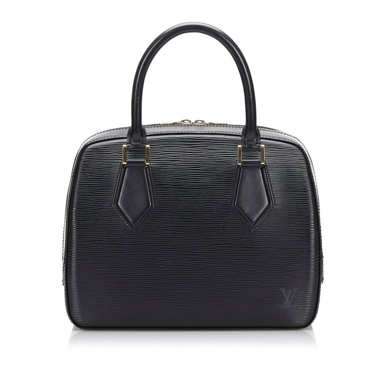 Louis Vuitton Black Leather Sablon handbag bag