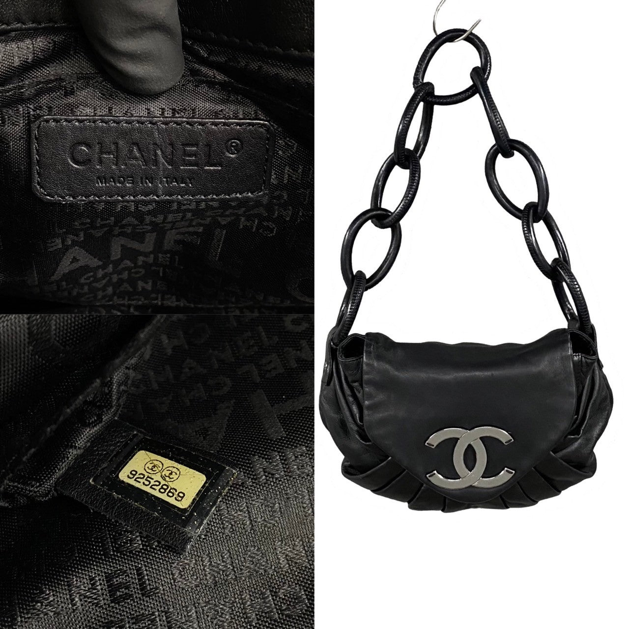 Chanel CC Ring Shoulder Bag  Leather Crossbody Bag in Good condition