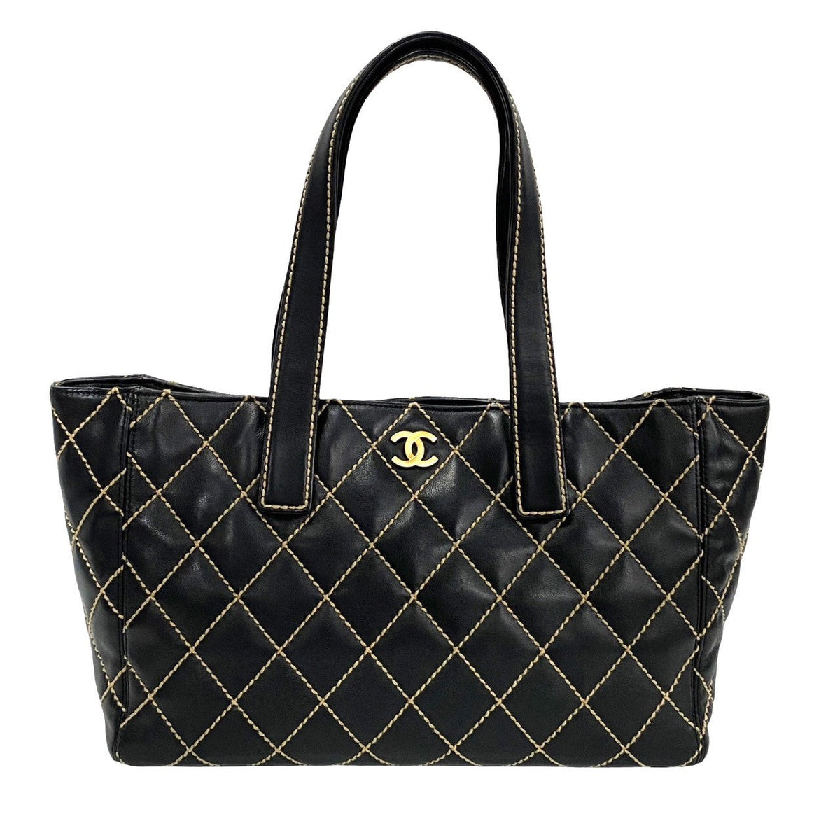 Chanel CC Wild Stitch Tote Bag  Leather Handbag in Good condition