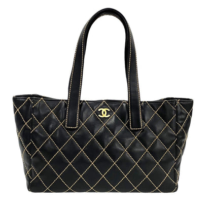 Chanel CC Wild Stitch Tote Bag  Leather Handbag in Good condition