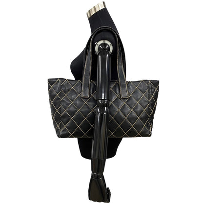 Chanel CC Wild Stitch Tote Bag  Leather Handbag in Good condition