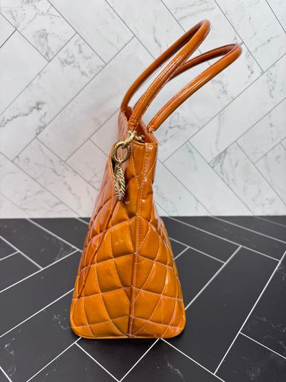 Chanel Gold Patent Leather Madallion Tote Bag