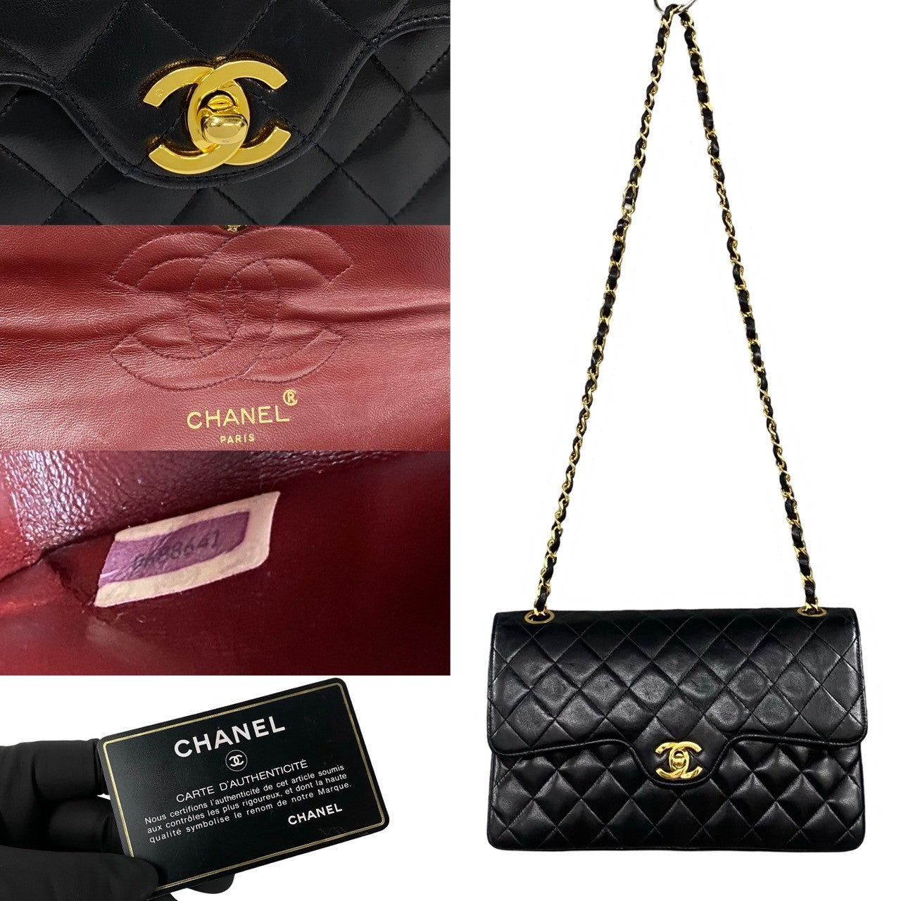 Chanel Medium Classic Double Flap Bag  Leather Crossbody Bag in Good condition