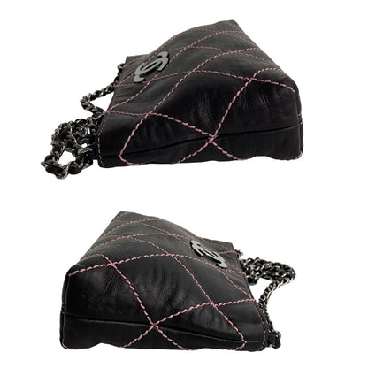 Chanel CC Wild Stitch Chain Bag  Leather Handbag in Good condition