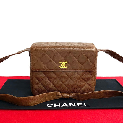 Chanel CC Caviar Flap Crossbody Bag  Leather Crossbody Bag in Good condition