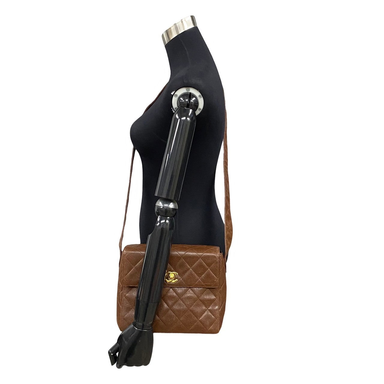 Chanel CC Caviar Flap Crossbody Bag  Leather Crossbody Bag in Good condition