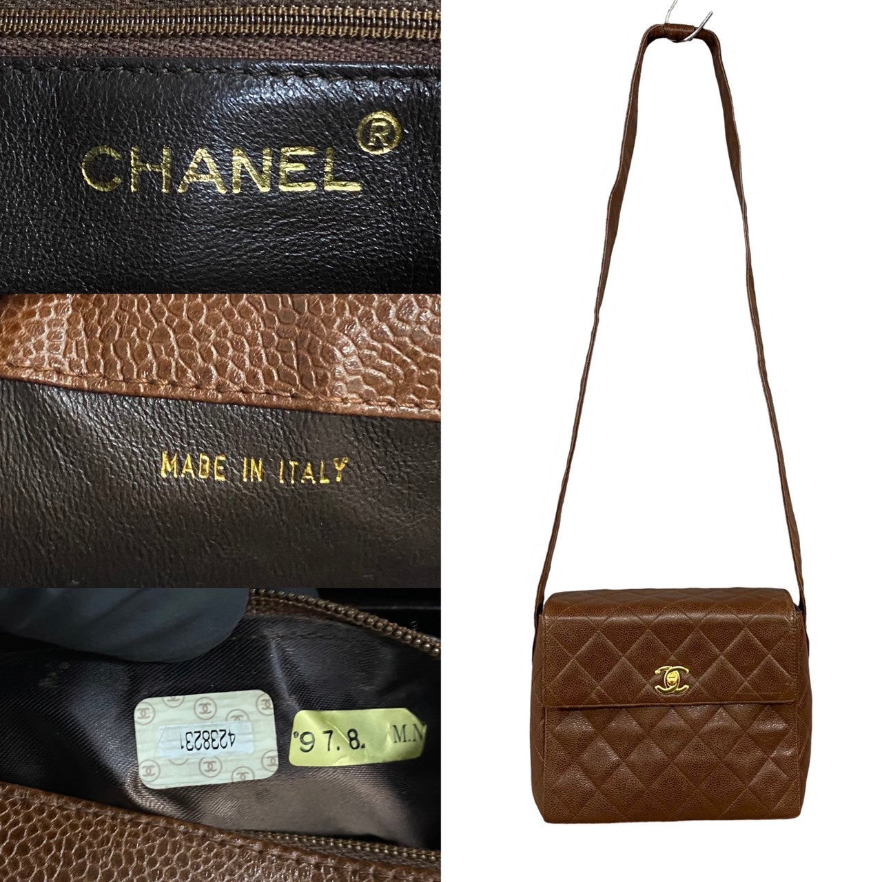 Chanel CC Caviar Flap Crossbody Bag  Leather Crossbody Bag in Good condition