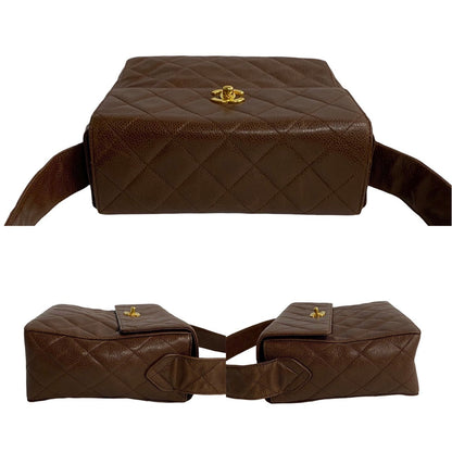 Chanel CC Caviar Flap Crossbody Bag  Leather Crossbody Bag in Good condition