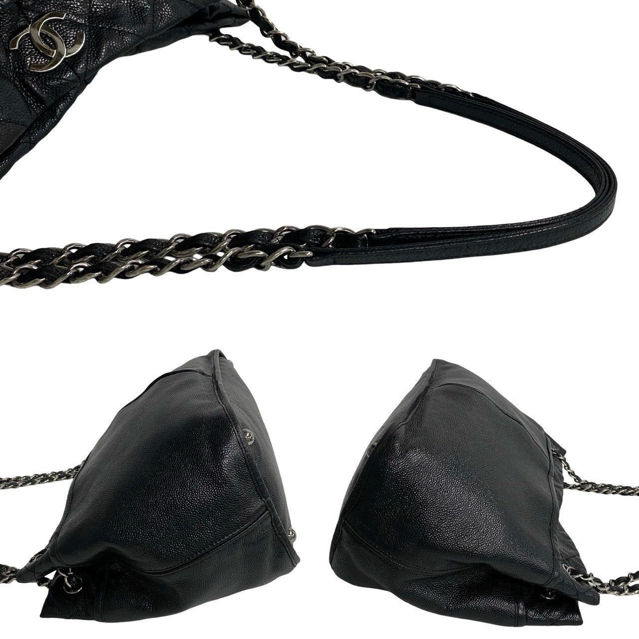 Chanel Matelasse Coco Caviar Skin Chain Semi Shoulder Bag Leather Shoulder Bag 21559 in Good condition