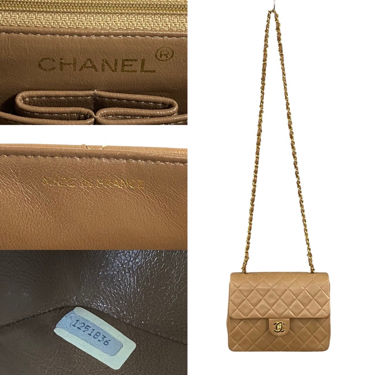 Chanel Matelasse Lambskin Chain Mini Shoulder Bag Leather Shoulder Bag 34194 in Good condition