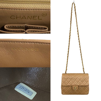 Chanel Matelasse Lambskin Chain Mini Shoulder Bag Leather Shoulder Bag 34194 in Good condition