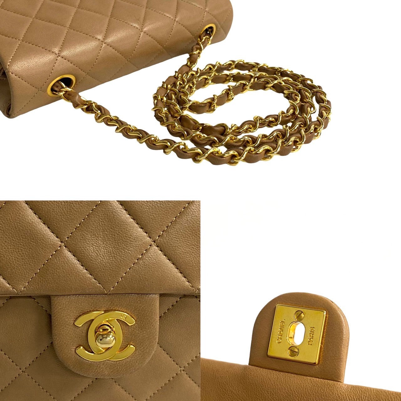 Chanel Matelasse Lambskin Chain Mini Shoulder Bag Leather Shoulder Bag 34194 in Good condition