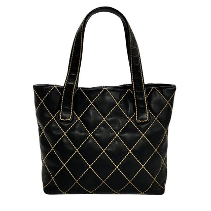 Chanel Matelasse Wild Stitch Coco Mark Leather Tote Bag Leather Tote Bag 36651 in Good condition