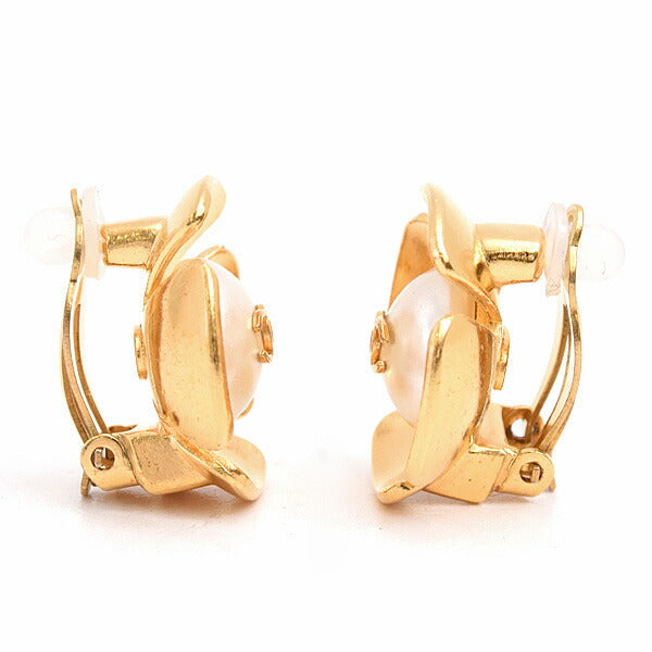 Chanel GP Coco Mark Flower Design Earrings 96P