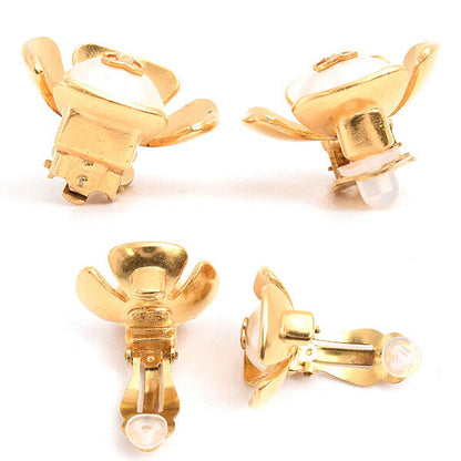 Chanel GP Coco Mark Flower Design Earrings 96P