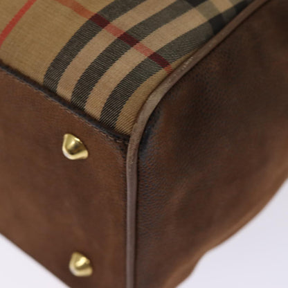 BURBERRYSs Nova Check Tote Bag Canvas Beige Auth 77379