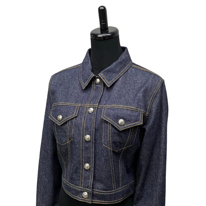 CHANEL Denim Jacket cotton Navy 40