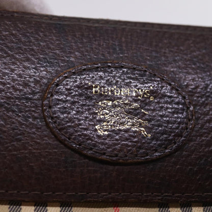 BURBERRYSs Nova Check Clutch Bag Canvas Beige Auth 77699