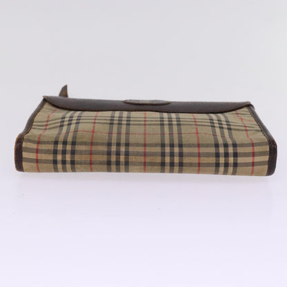 BURBERRYSs Nova Check Clutch Bag Canvas Beige Auth 77699