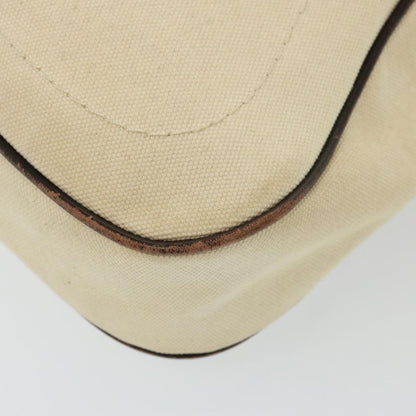 BURBERRY Shoulder Bag Canvas Cream Auth 77727