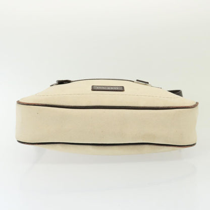 BURBERRY Shoulder Bag Canvas Cream Auth 77727