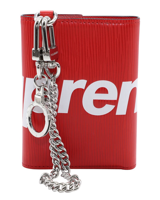 Louis Vuitton Red Leather Supreme Chain wallet accessories