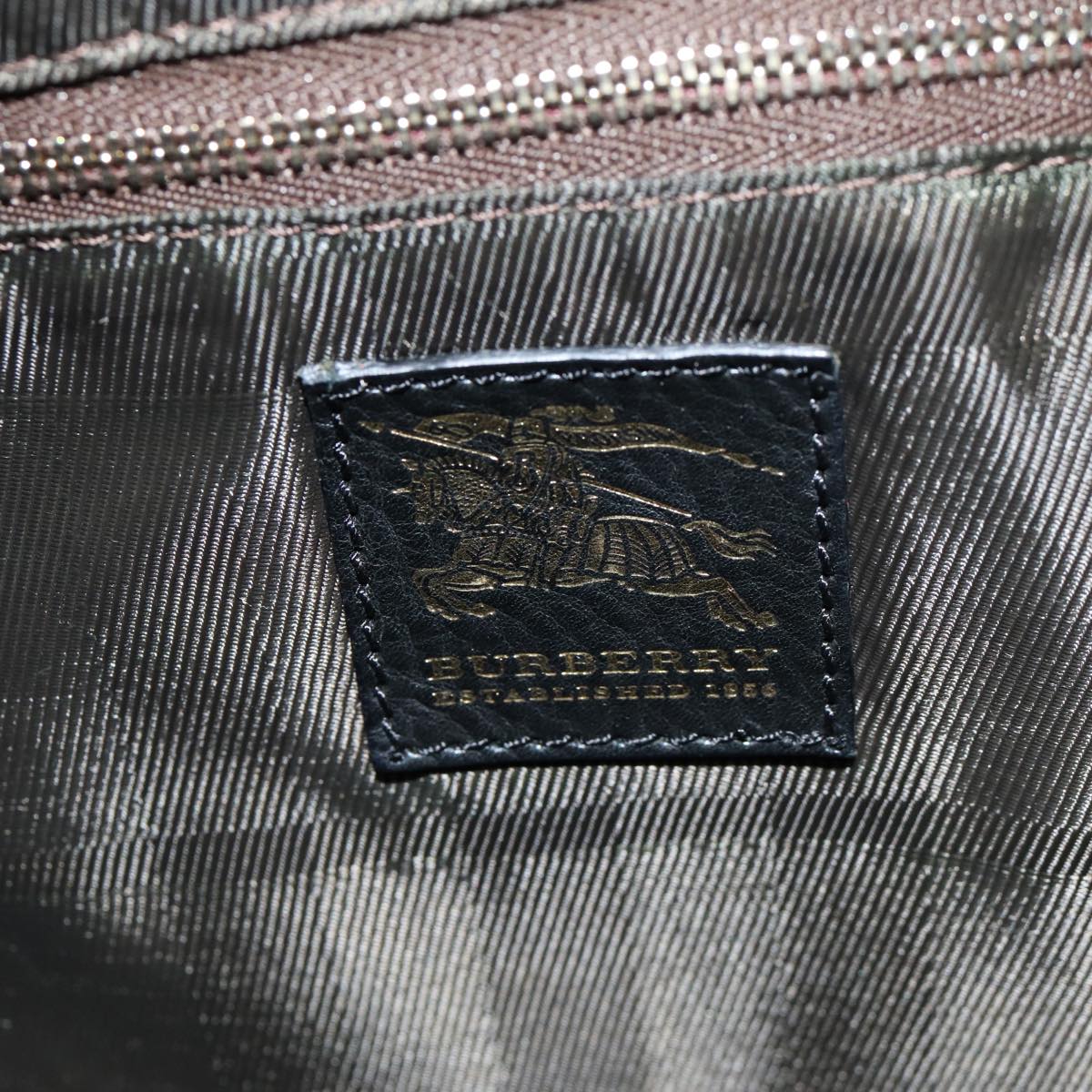 BURBERRY Nova Check Shoulder Bag Canvas Leather Beige Black Auth 77769