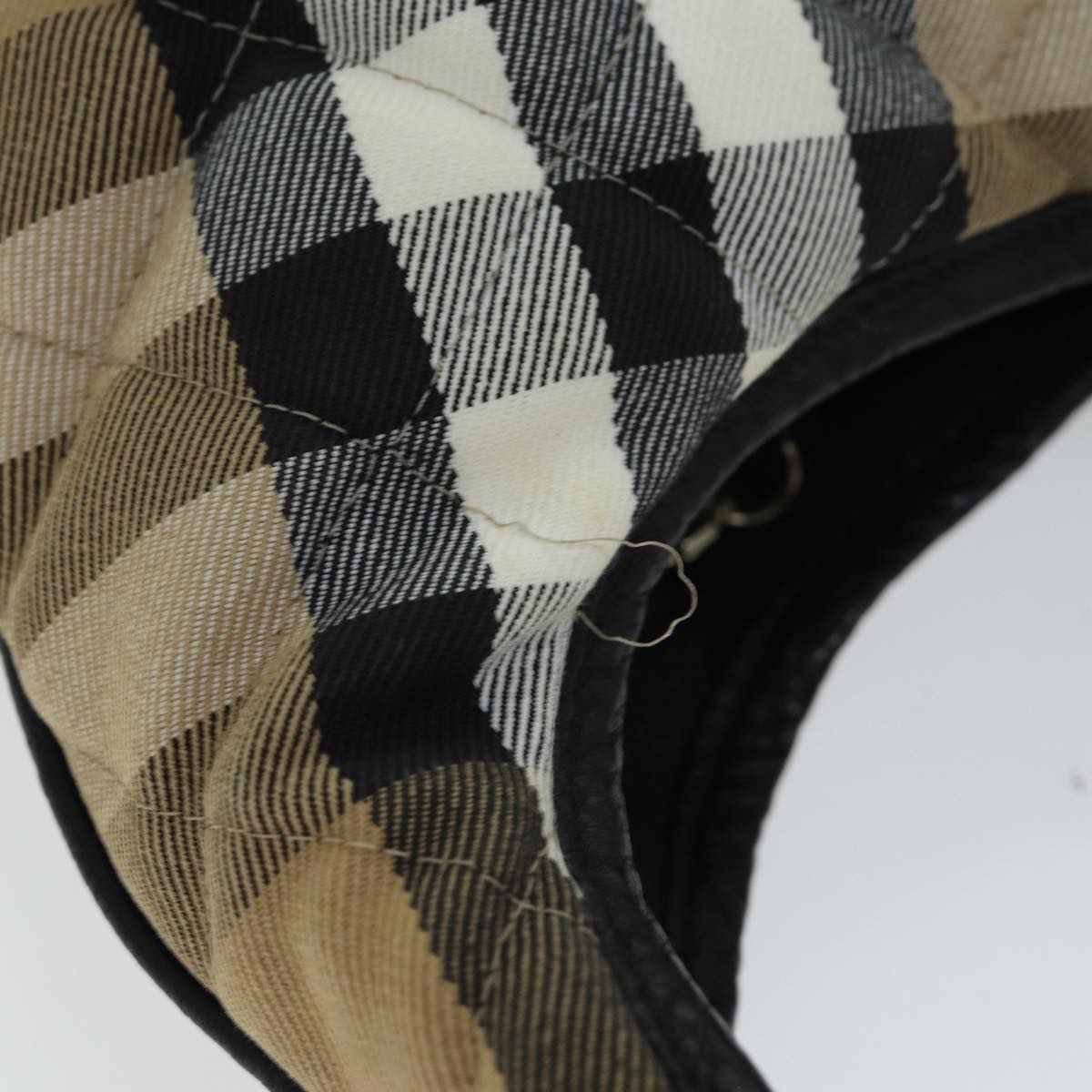 BURBERRY Nova Check Shoulder Bag Canvas Leather Beige Black Auth 77769