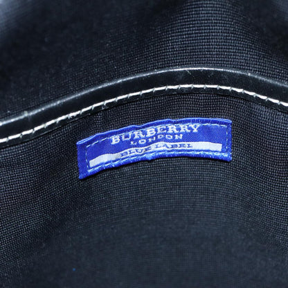 BURBERRY Nova Check Blue Label Shoulder Bag Nylon Black Auth 77832
