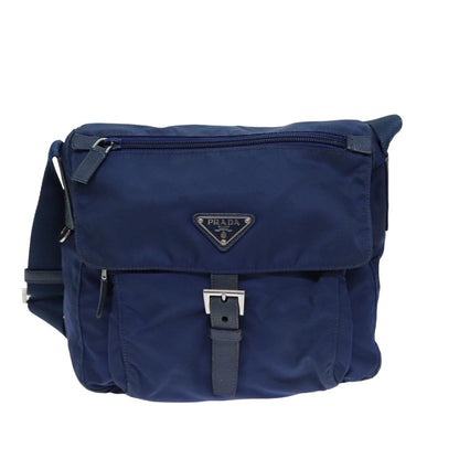 PRADA Shoulder Bag Nylon Blue Auth 77835