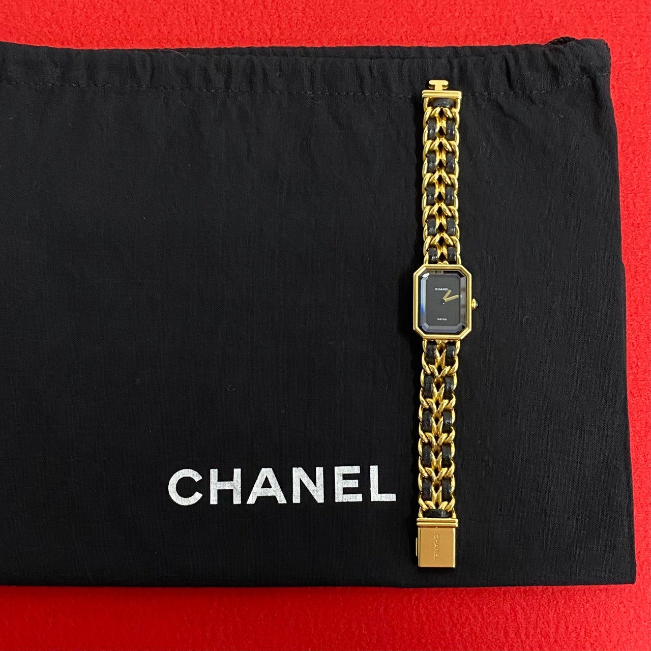 CHANEL Watches leather black Premiere M