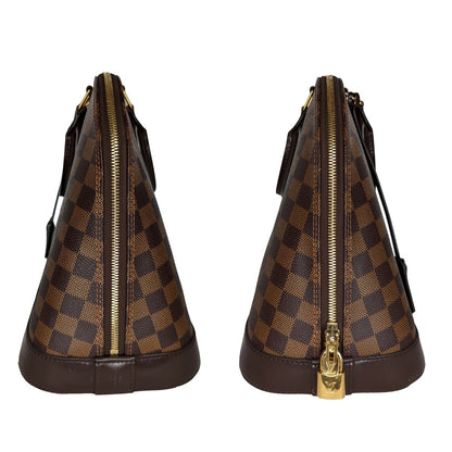 Louis Vuitton Damier Ebene Alma MM Handbag Satchel