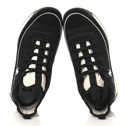 Velvet Calfskin Mixed Fibers CC Sneakers 40 Black