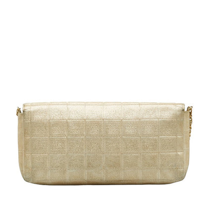 Chanel Coco New Label Line Chain Shoulder Bag Beige Canvas Leather  Chanel