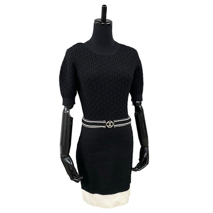 CHANEL one piece cotton black 36