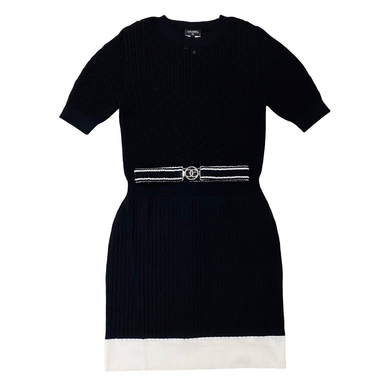 CHANEL one piece cotton black 36