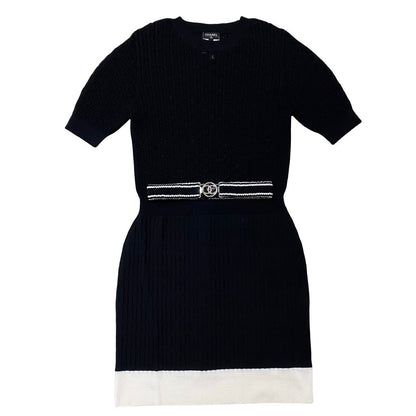 CHANEL one piece cotton black 36