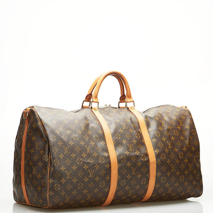 Louis Vuitton Brown Canvas Keepall Bandouli√®re 60 travel bag